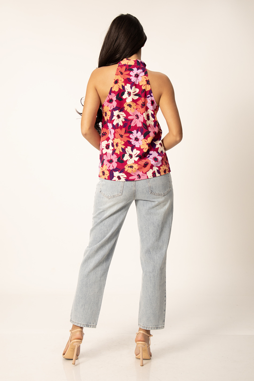 Imagen de BLUSA CARMESÍ FLORAL